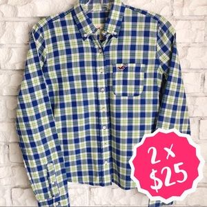 (2x$25)🔹Hollister ButtonDown Plaid Shirt-Size S🔹